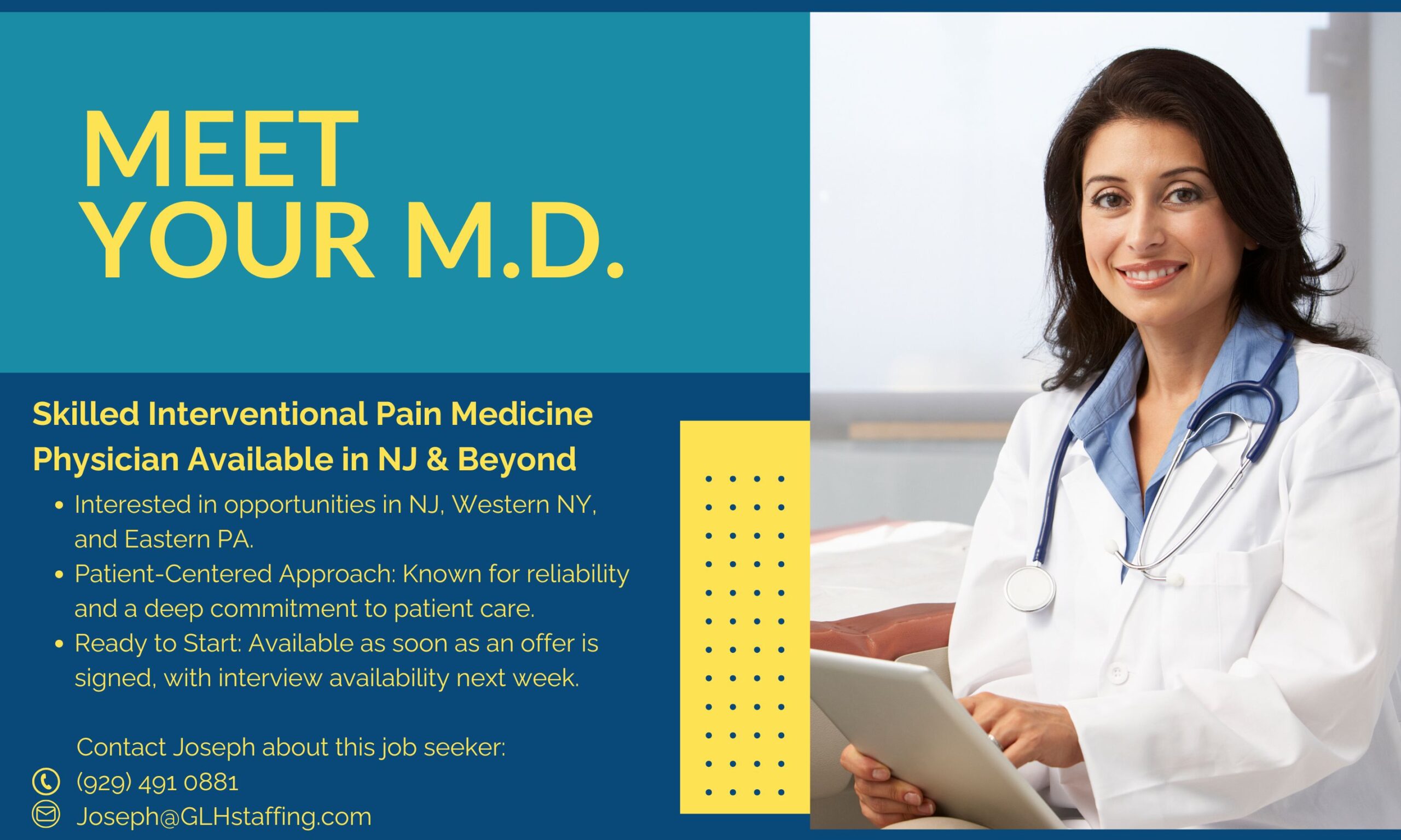 Skilled Interventional Pain Medicine Physician Available in NJ & Beyond